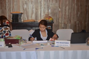Ms Juvy Serban - Secretariat at the registration table
